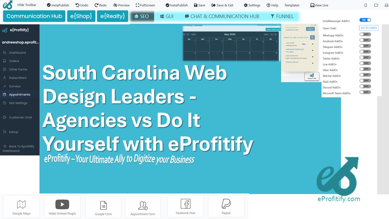 South Carolina Web Design Leaders - Agencies vs Do It Yourself with eProfitify